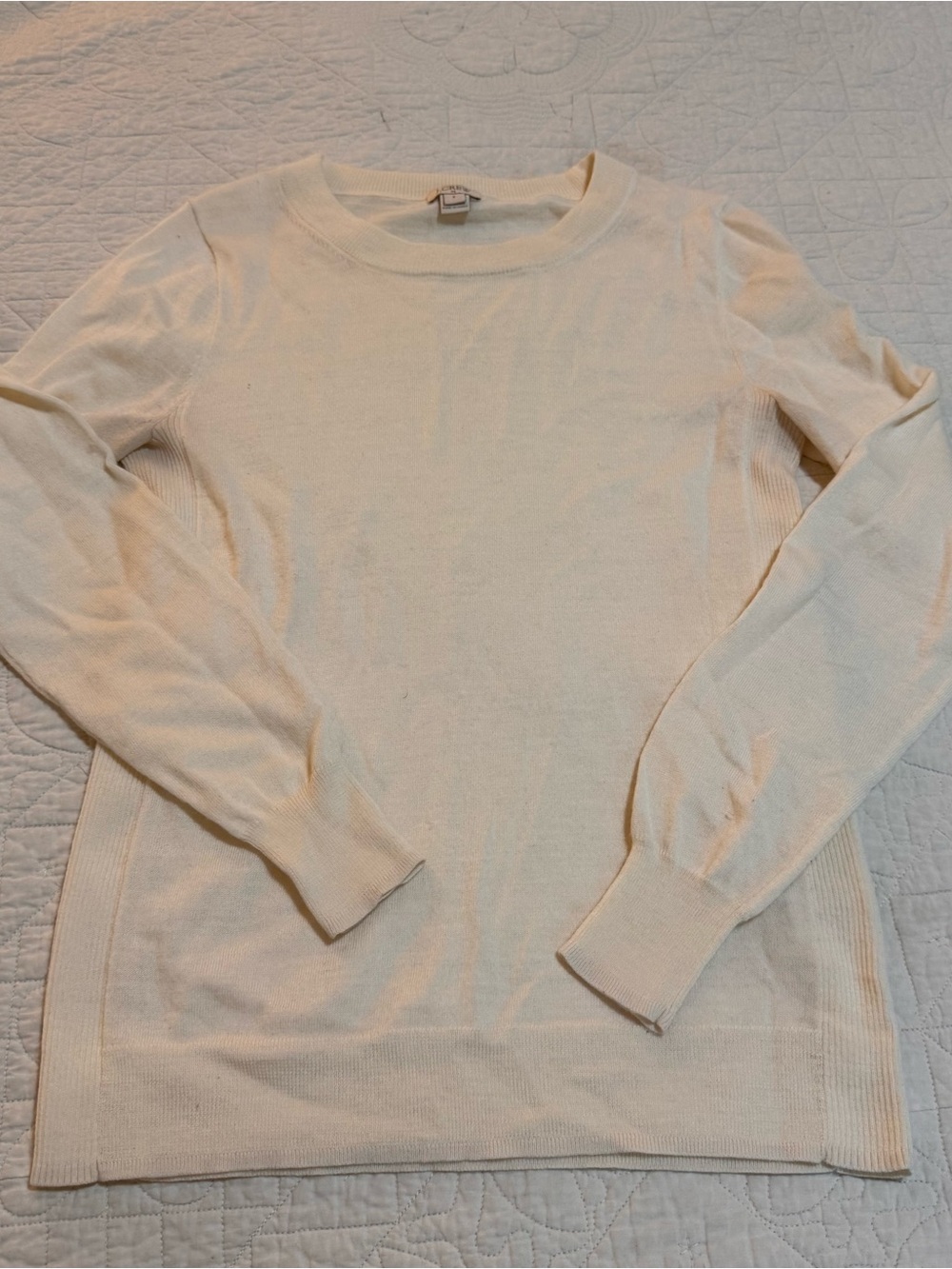 J. Crew Cream Crewneck merino wool Sweater